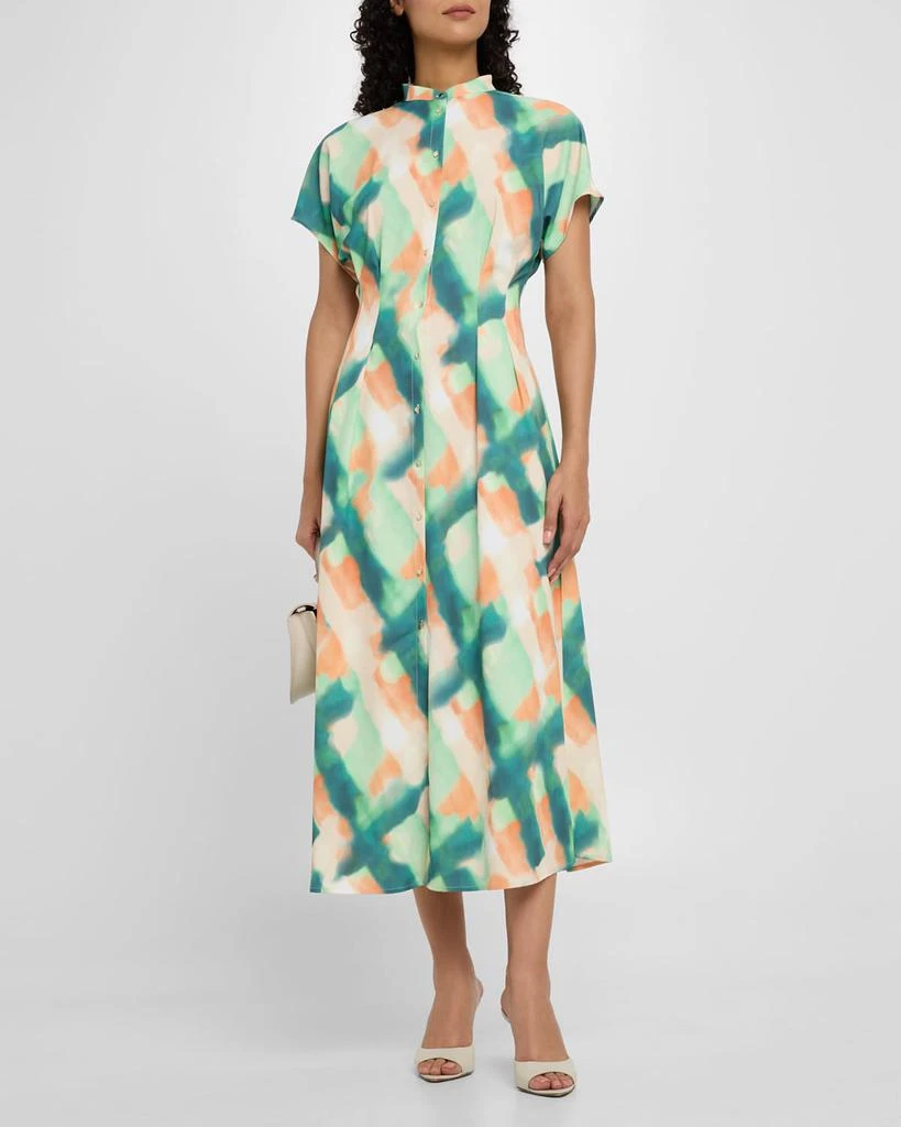 Fit & Flare Crepe De Chine Maxi Shirtdress  On Sale Now with Up to 50% Off  | Discover Exclusive Deals & Savings at BeyondStyle  Authentic Misook  dresses|women's clothing|women|Women with Limited-Time