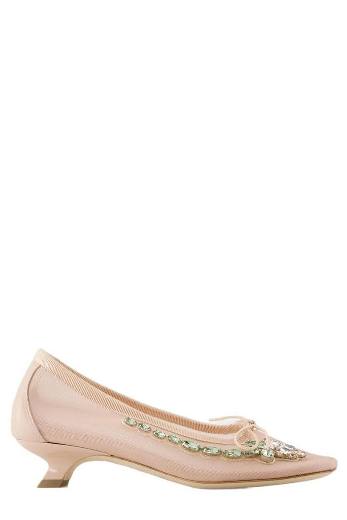 Simone Rocha Simone Rocha Mesh Embellished Ballerina Heel Pumps 1