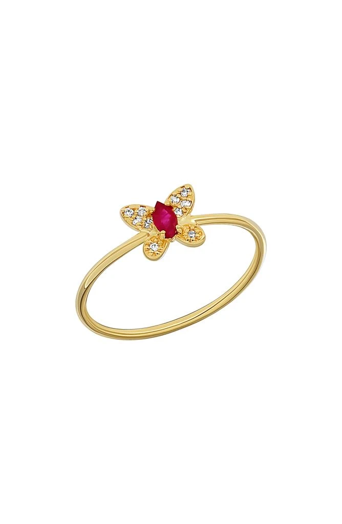 Bony Levy El Mar Trend Butterfly Ruby & Diamond Ring - 0.04ct. 1