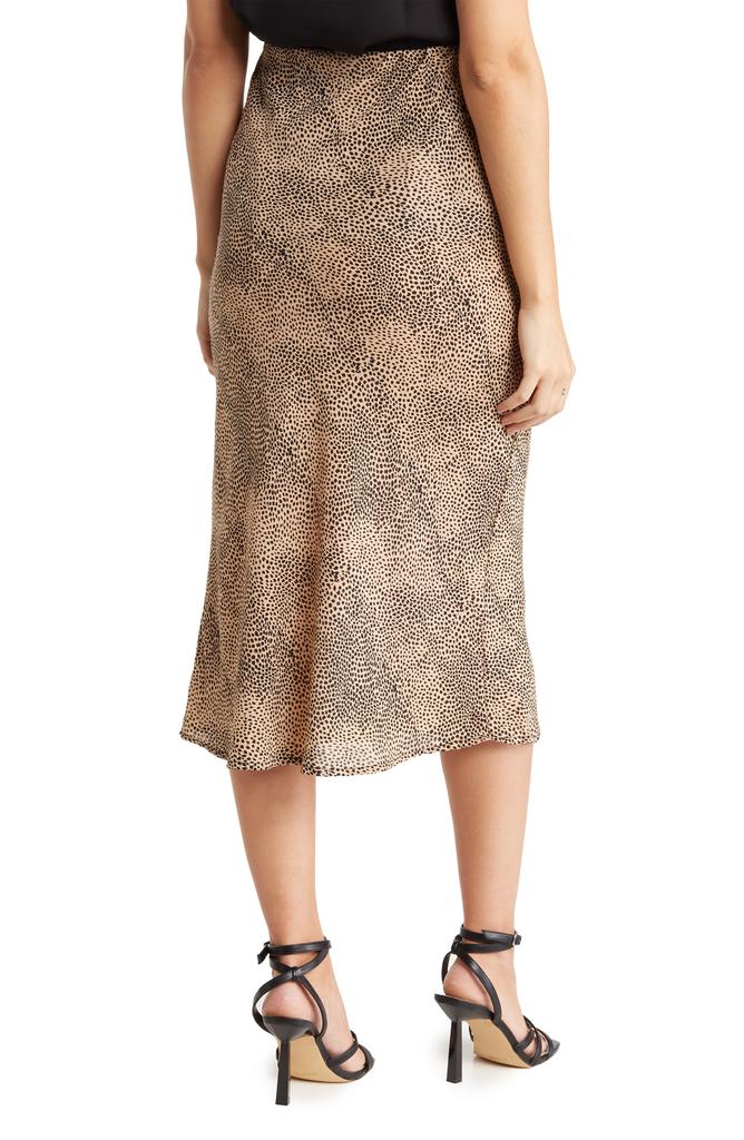 Renee C Ditsy Leopard Print Midi Skirt