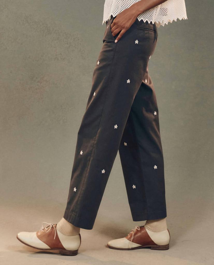 The Great The Great. - Garage Daisy Embroidery Trouser Pants