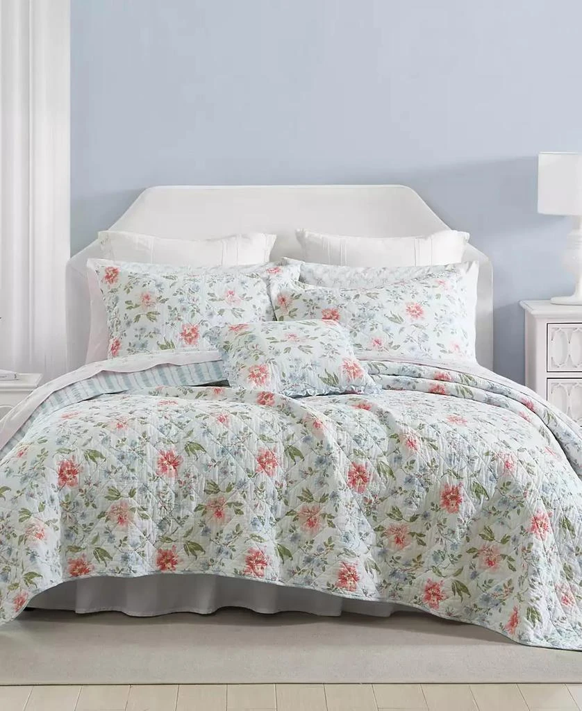 Laura Ashley Emilie Reversible 3 Piece Quilt Set 1