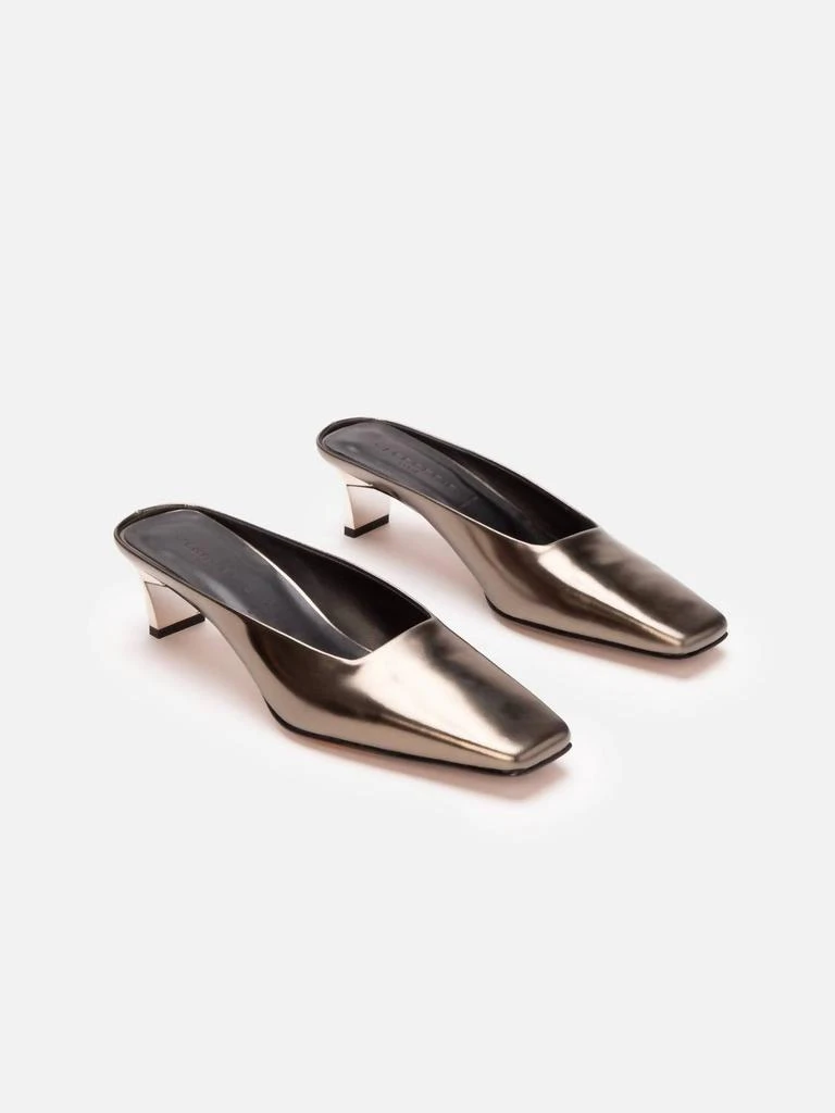 Clergerie Women Sia Square Toe Mule In Gloss Metallic Gobi 1