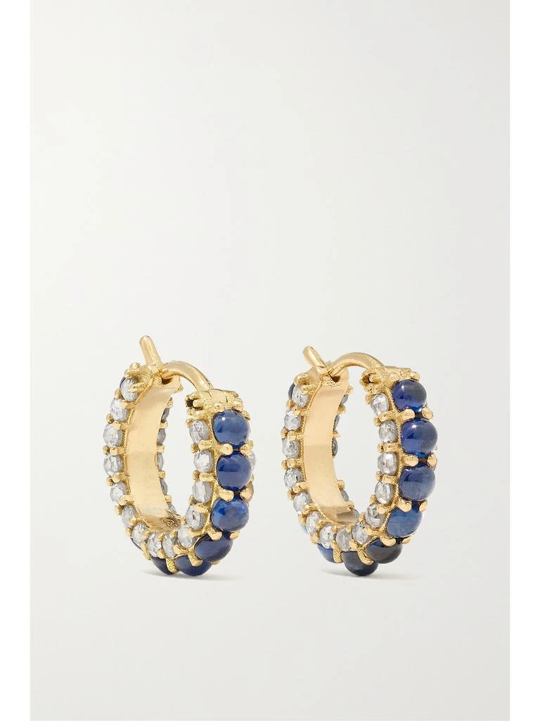 Ileana Makri Streamflow 18k 黄金、钻石、蓝宝石耳环 1
