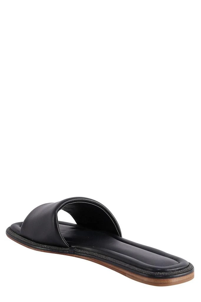 Brunello Cucinelli Brunello Cucinelli Square Toe Slip-On Slides 3