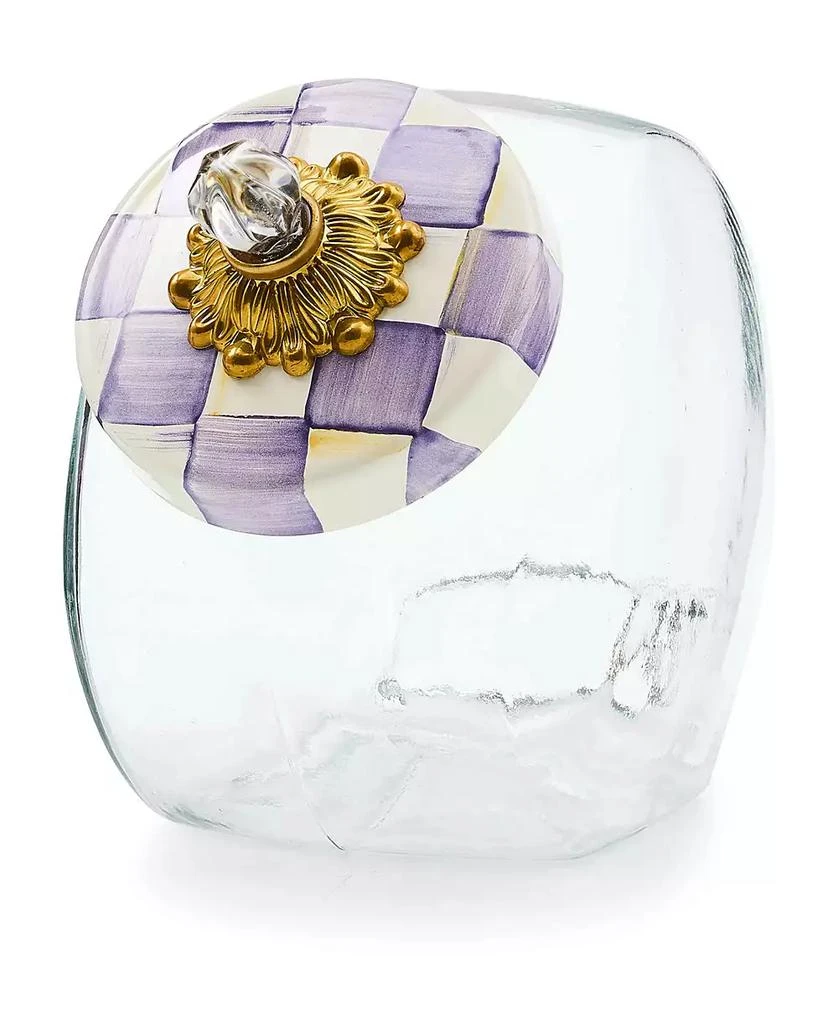 MacKenzie-Childs Violet Check Handmade Cookie Jar