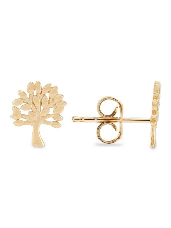 Saks Fifth Avenue ​14K Yellow Gold Family Tree Stud Earrings/3MM 1