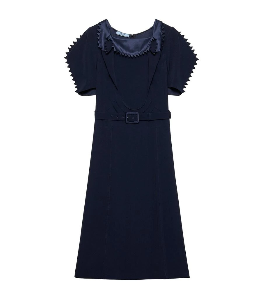 Prada Satin Crepe Belted Midi Dress 1