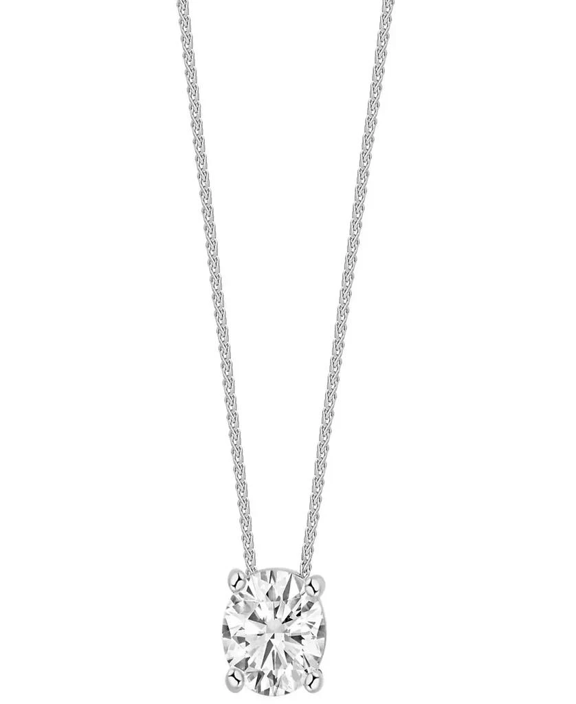Macy's Diamond Solitaire 18" Pendant Necklace (1 ct. t.w.) in 14k White Gold 1