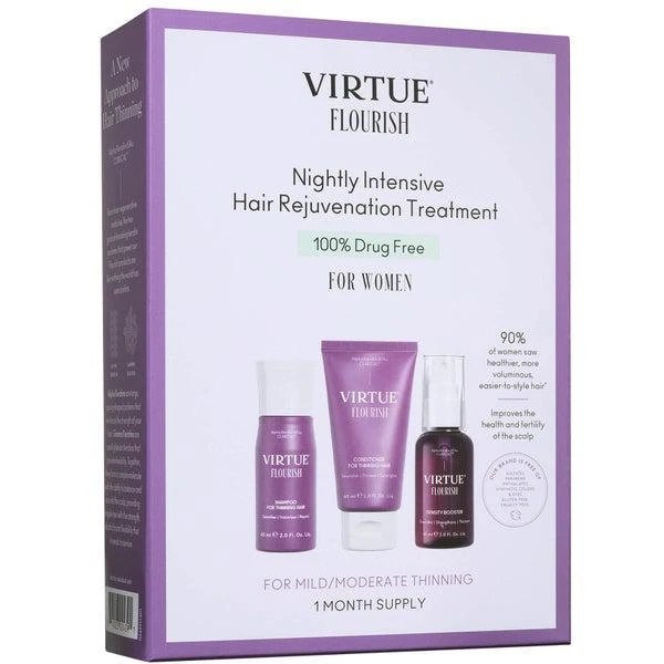 VIRTUE VIRTUE Flourish Nightly Intensive Hair Rejuvenation Treatment Kit - Trial Size 3 piece 1