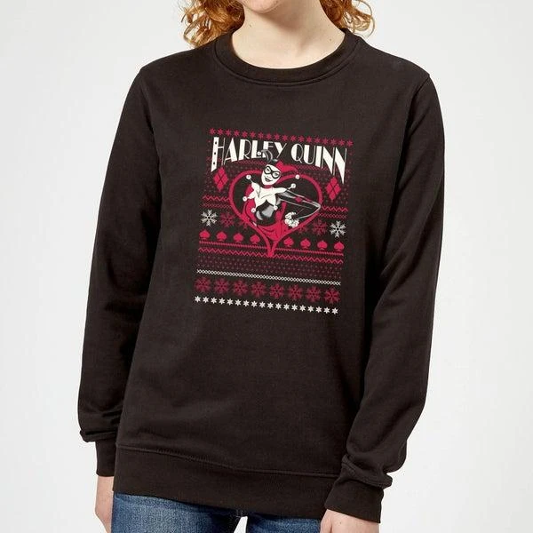 Original Hero DC Harley Quinn Women's Christmas Sweater - Black 1