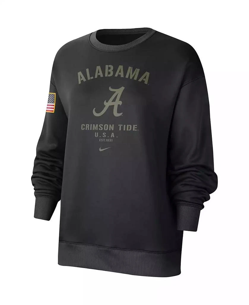 NIKE Women's Black Alabama Crimson Tide Military-Inspired Appreciation Therma Performance All-Time Pullover Sweatshirt 2