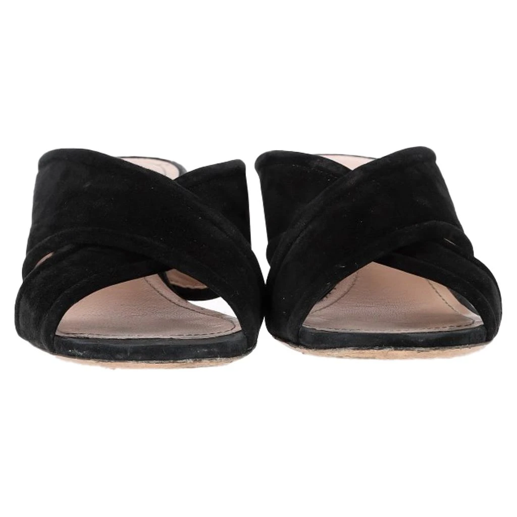 Nicholas Kirkwood Cross-Strap Mules in Black Suede 2