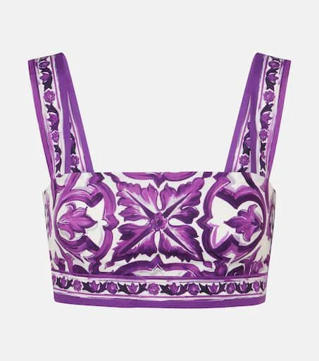 Dolce 
Gabbana Majolica cotton poplin bra top 1