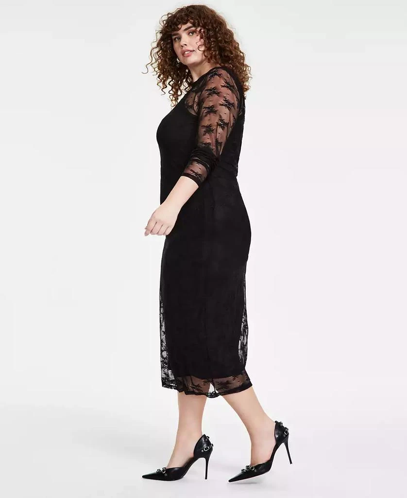 Trendy Plus Size Lace Long-Sleeve Midi Dress, Created for Macy's  On Sale  Now with Up to 56% Off | Discover Exclusive Deals & Savings at BeyondStyle   Authentic Bar III dress|women's