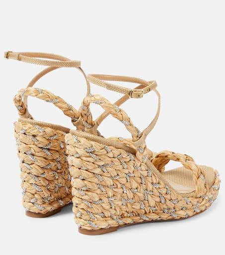 Aquazzura Costiera 120 embellished espadrille wedges 3