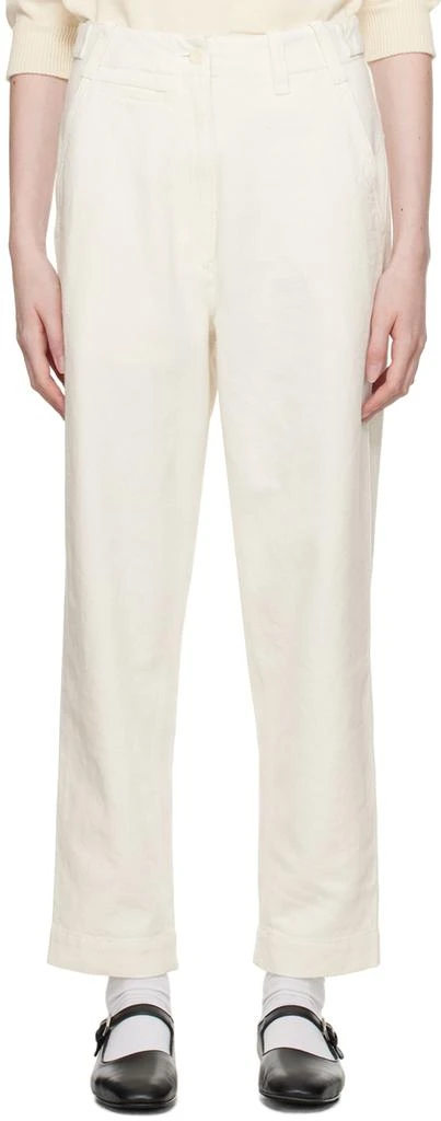 Margaret Howell Off-White Tapered Trousers 1