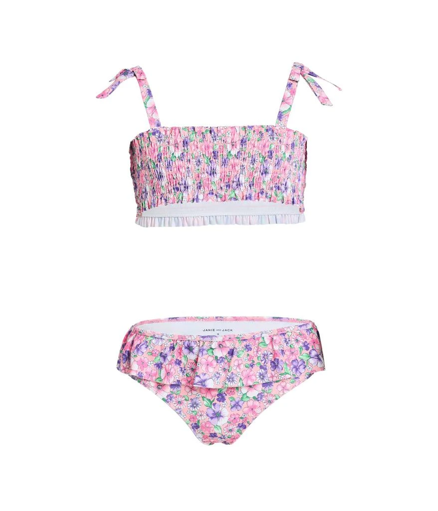 Janie and Jack Floral Smock Two-Piece Swim (Toddler/Little Kid/Big Kid)