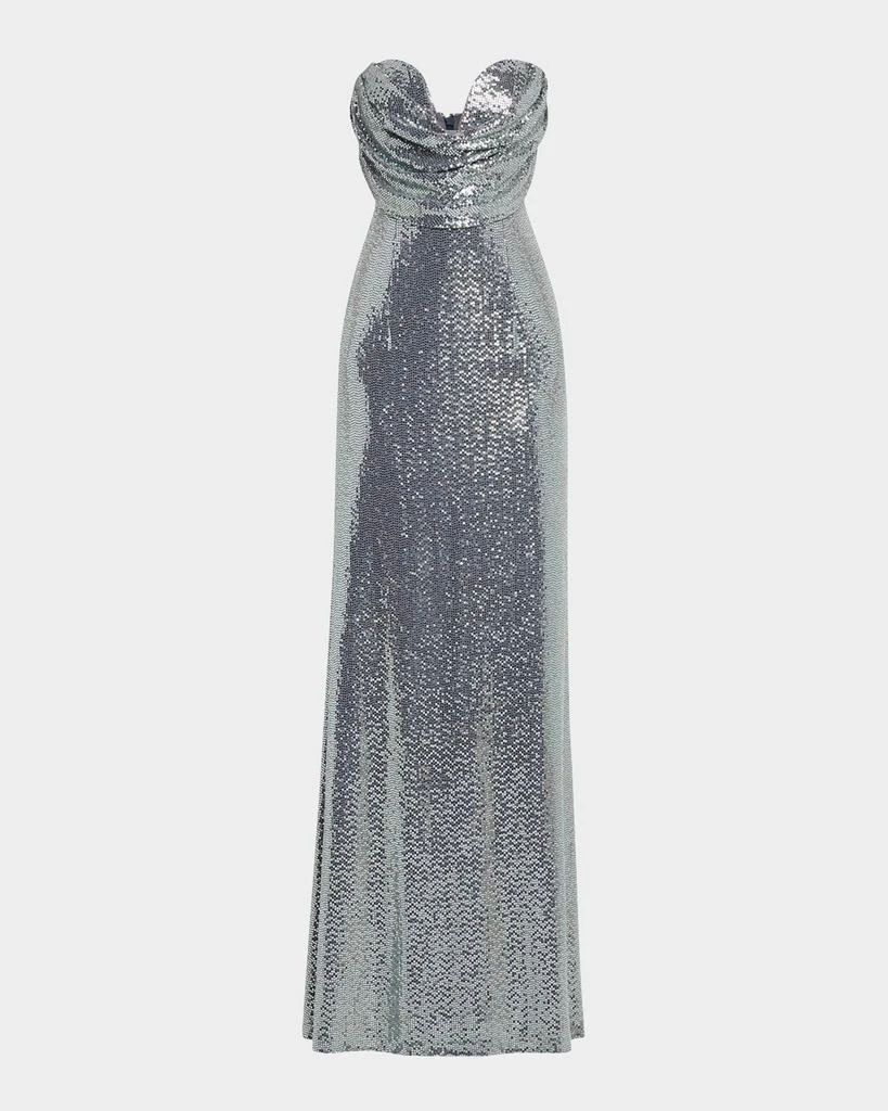 HALSTON Juliette Strapless Disco Jersey Gown 1