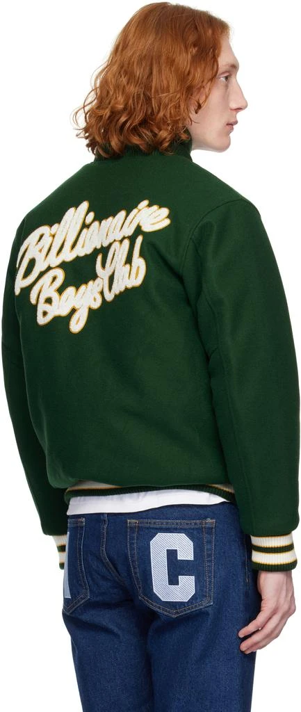 Billionaire Boys Club Green Script Logo Varsity Bomber Jacket 3