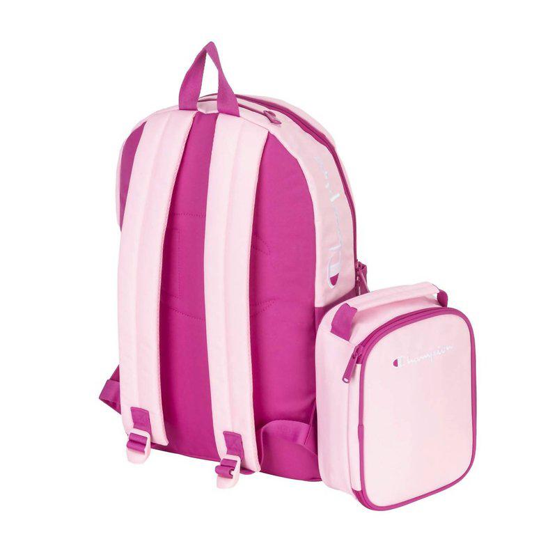 Champion Youth Backpack With Removable Lunch Kit In Pink Combo