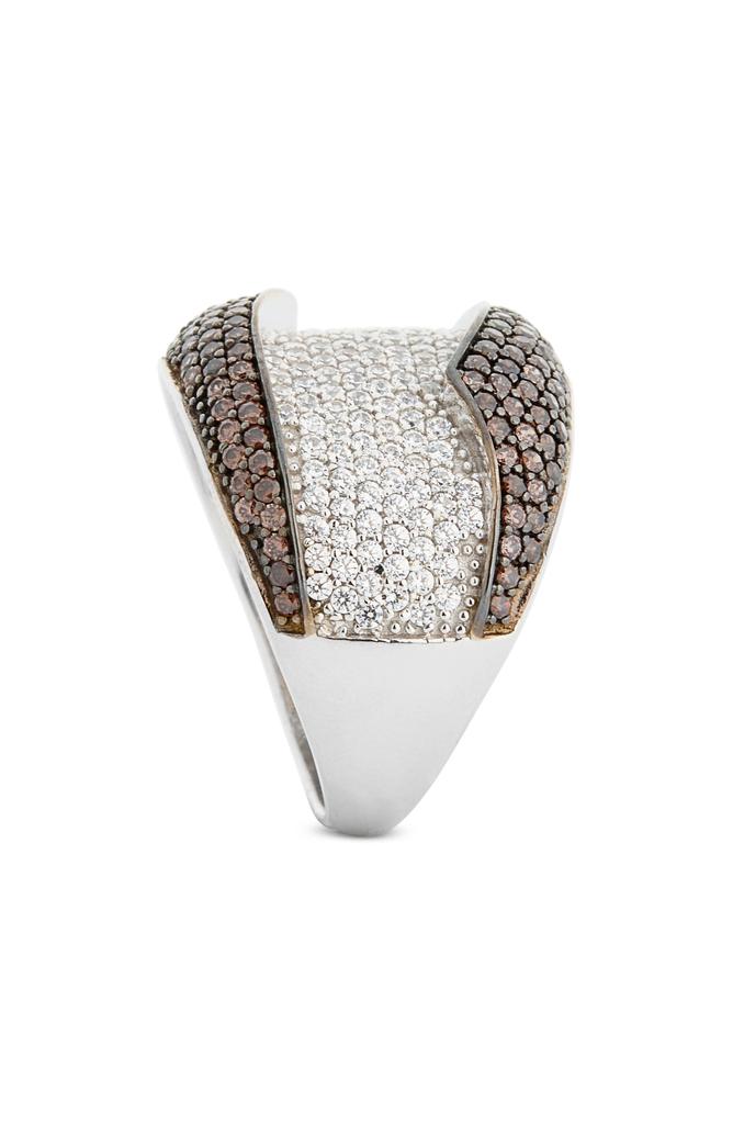 Suzy Levian 14K Yellow Gold Plated Pave CZ Ring