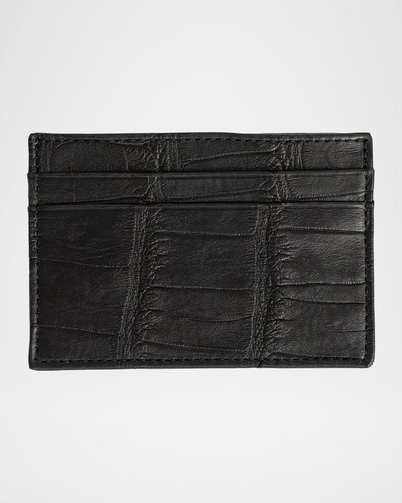 Abas Men's Matte Alligator Leather Card Holder