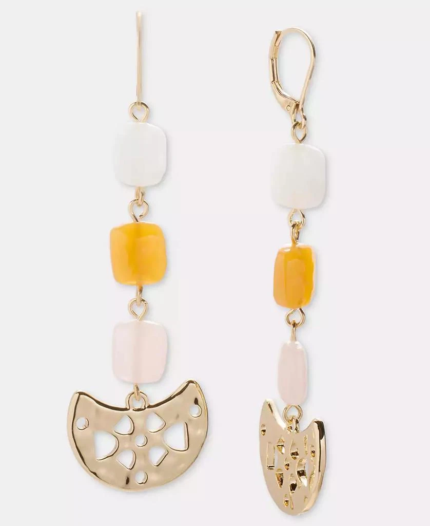 Style & Co Gold-Tone Linear Beaded Drop Earrings, Macy's Exclusive