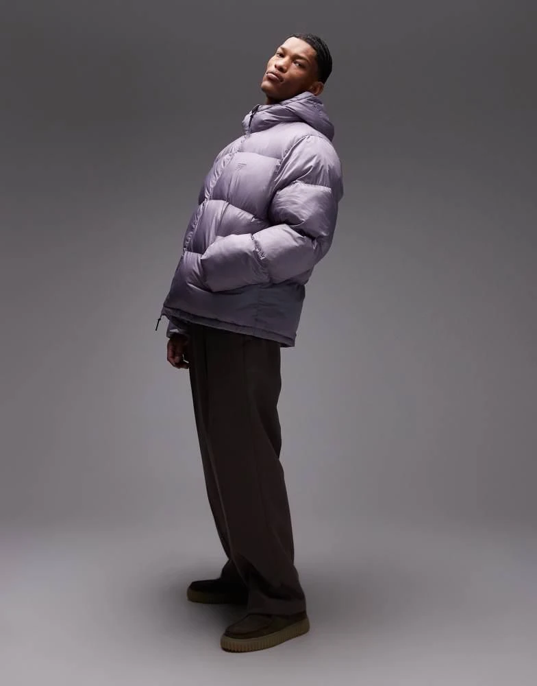Double A by Wood Wood Double A By Wood Wood claus double zip padded jacket in lilac grey 3