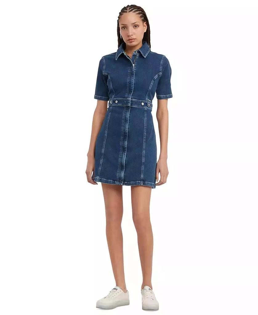 Tommy Jeans Women's Zip-Front Short-Sleeve Denim Dress 1