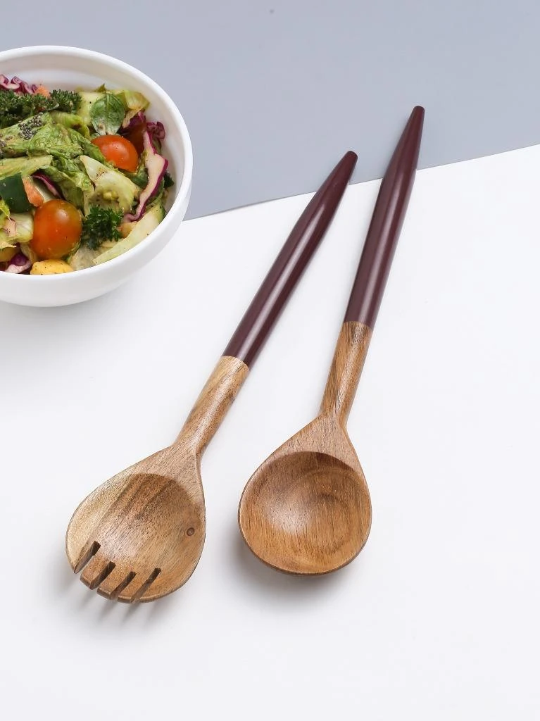 Tiramisu Resin & Wood Salad Server 2 Piece Set 11