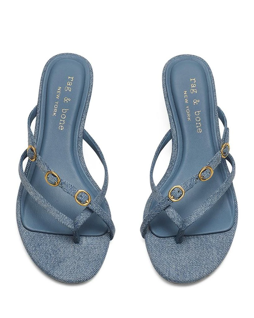 Rag & Bone Women's Sammie Buckle Kitten Heel Sandals 3