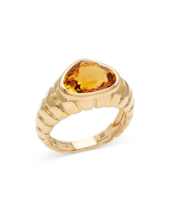 MARINA 18K Yellow Gold Timo Citrine Pear Statement Ring