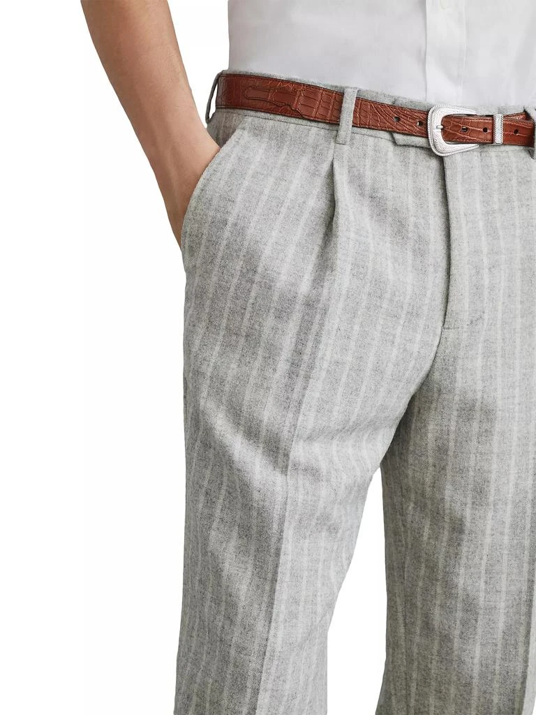 Brunello Cucinelli Stripe Leisure Fit Trousers with Pleats 4
