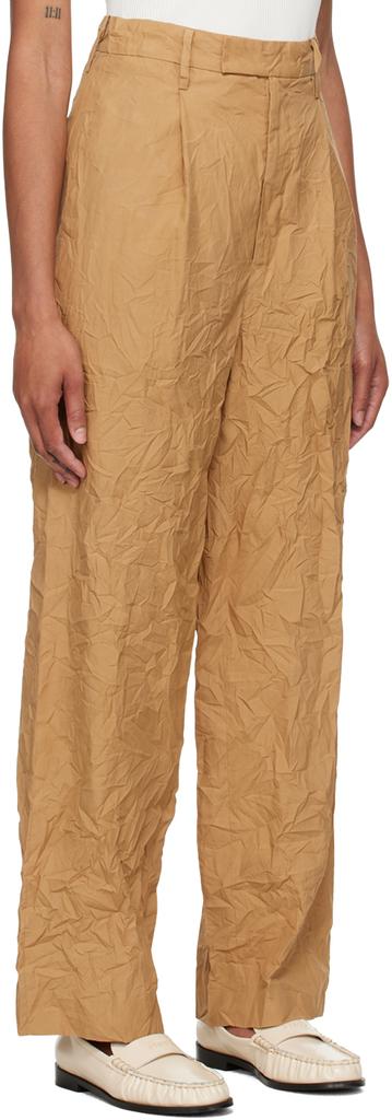 AURALEE Brown Wrinkled Trousers