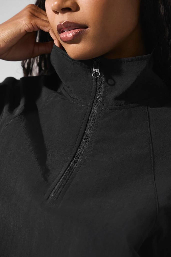 Alo Cropped 1/4 Zip Alumni Pullover - Black 6