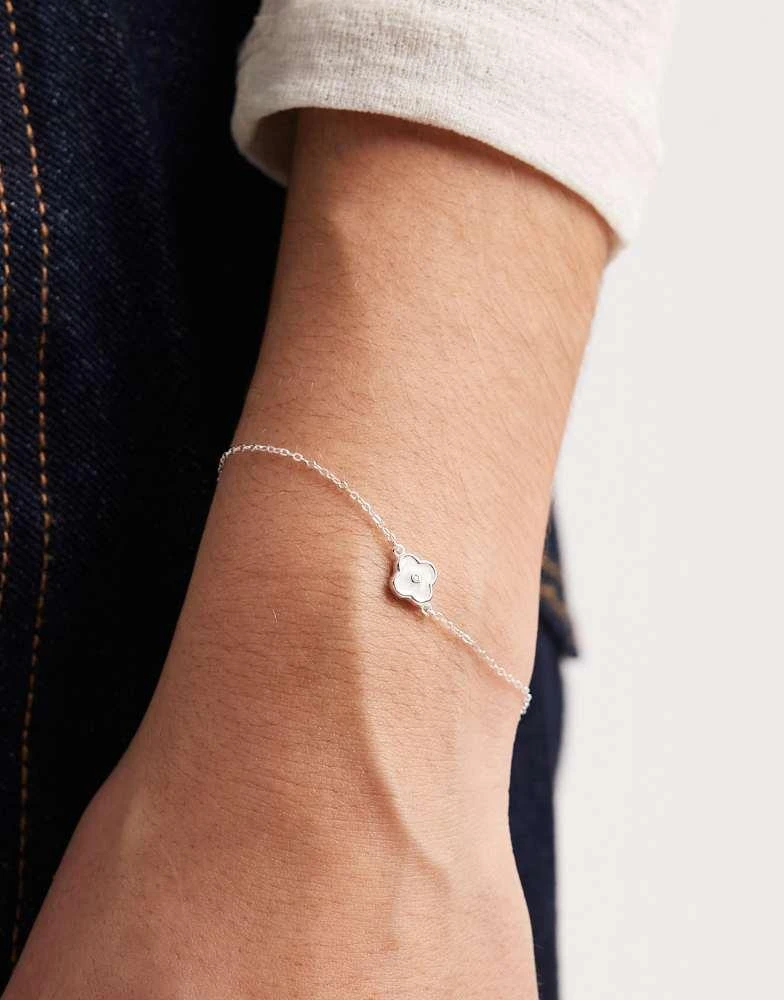 Accessorize Accessorize clover pendant bracelet in 925 sterling silver
