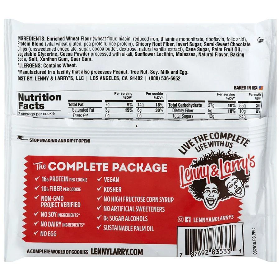 Lenny & Larry's Double Chocolate Chip Complete Cookie Double Chocolate Chip 4