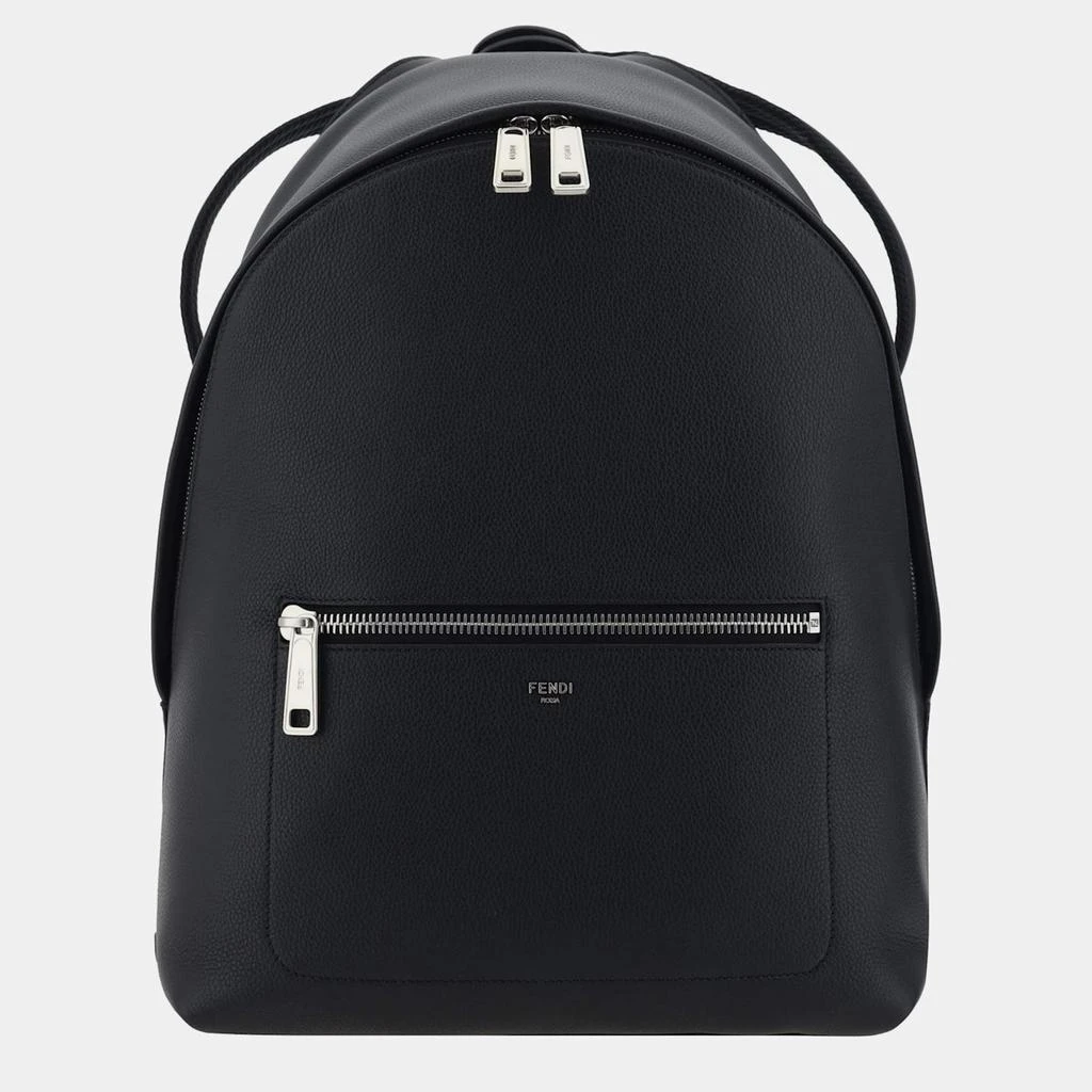 Fendi Fendi Black Leather Backpack Bag 1