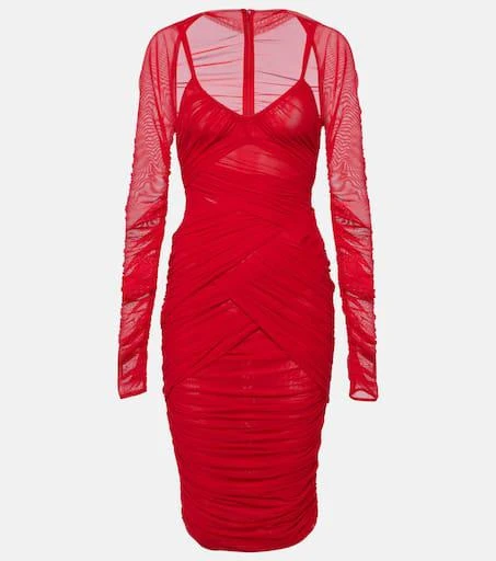 Dolce & Gabbana Draped tulle midi dress 1
