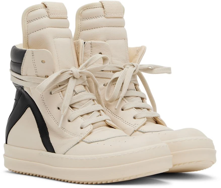 Rick Owens Kids Black & Off-White Geobaskets Sneakers 4