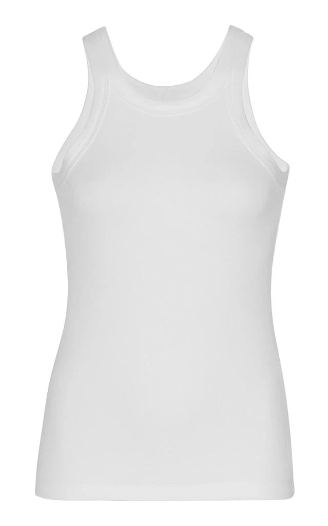 Totême Toteme - Espera Ribbed Stretch Cotton-Blend Top   - White - S - Moda Operandi 1