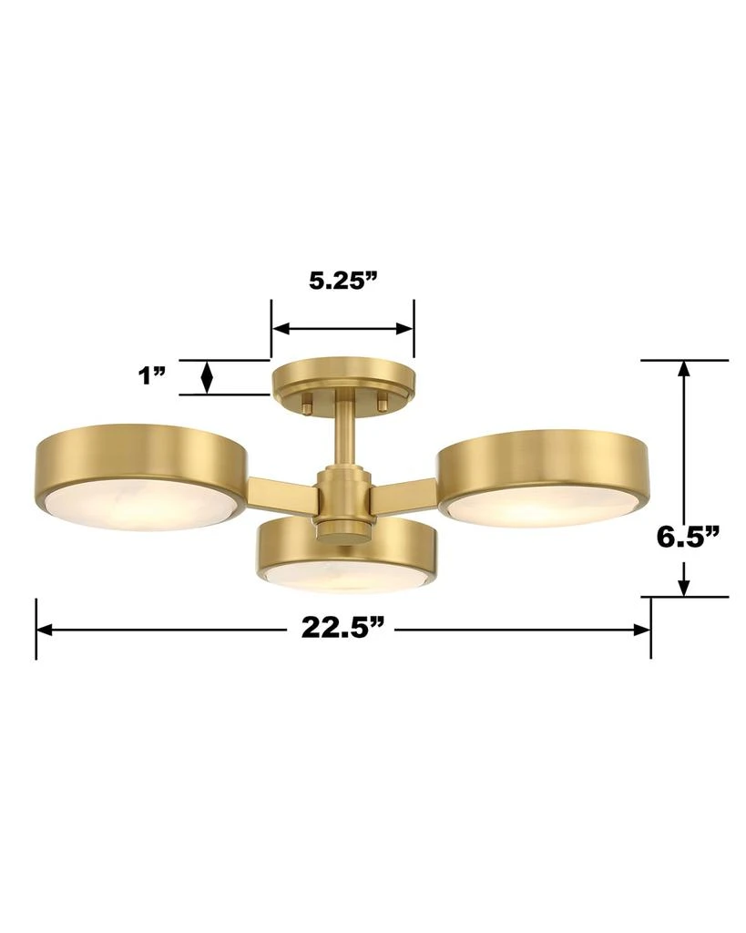 Crystorama Orson 3-Light Semi-Flush Mount 5