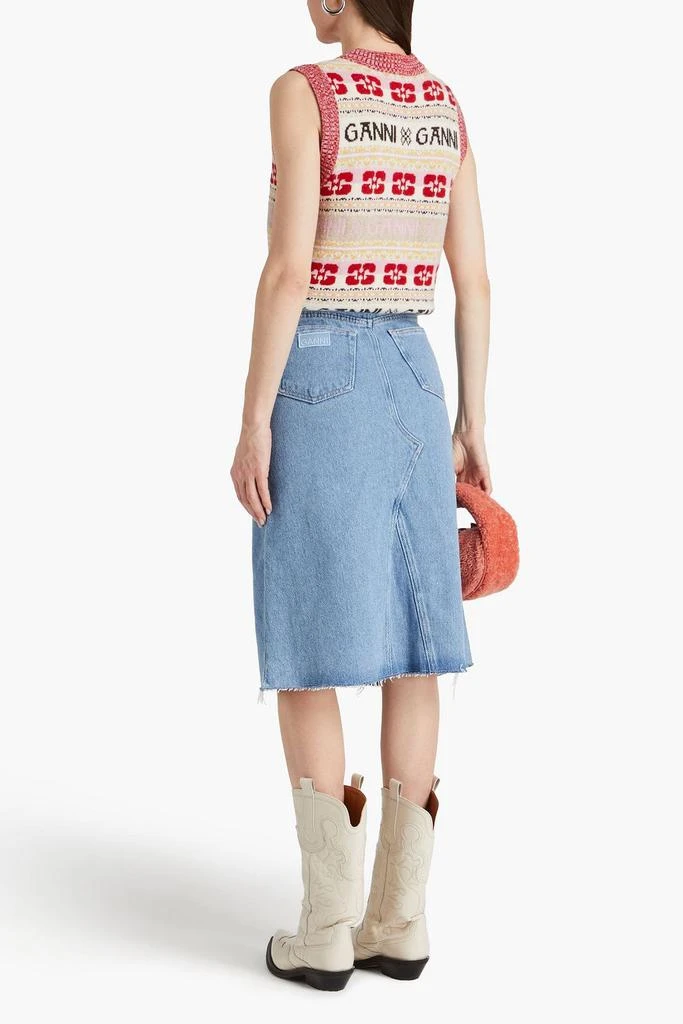 Ganni Frayed denim skirt 3