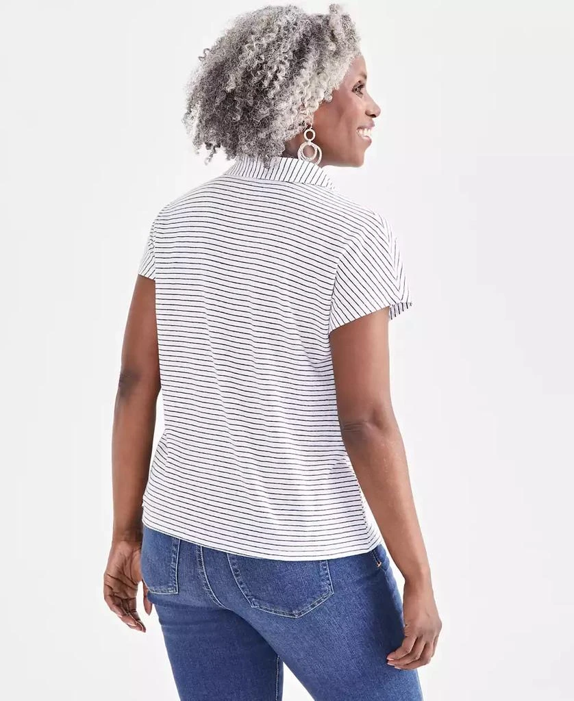 Style & Co Women's Linen Blend Polo Short-Sleeve Top, Created for Macy's 2