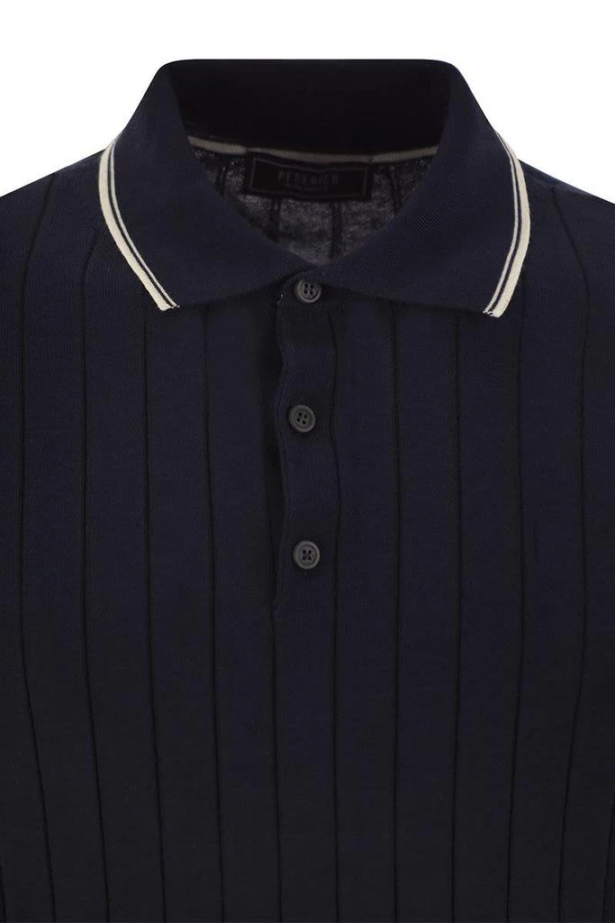 Peserico Peserico Polo Shirt In Pure Cotton Crepe Yarn With Flat Rib 4