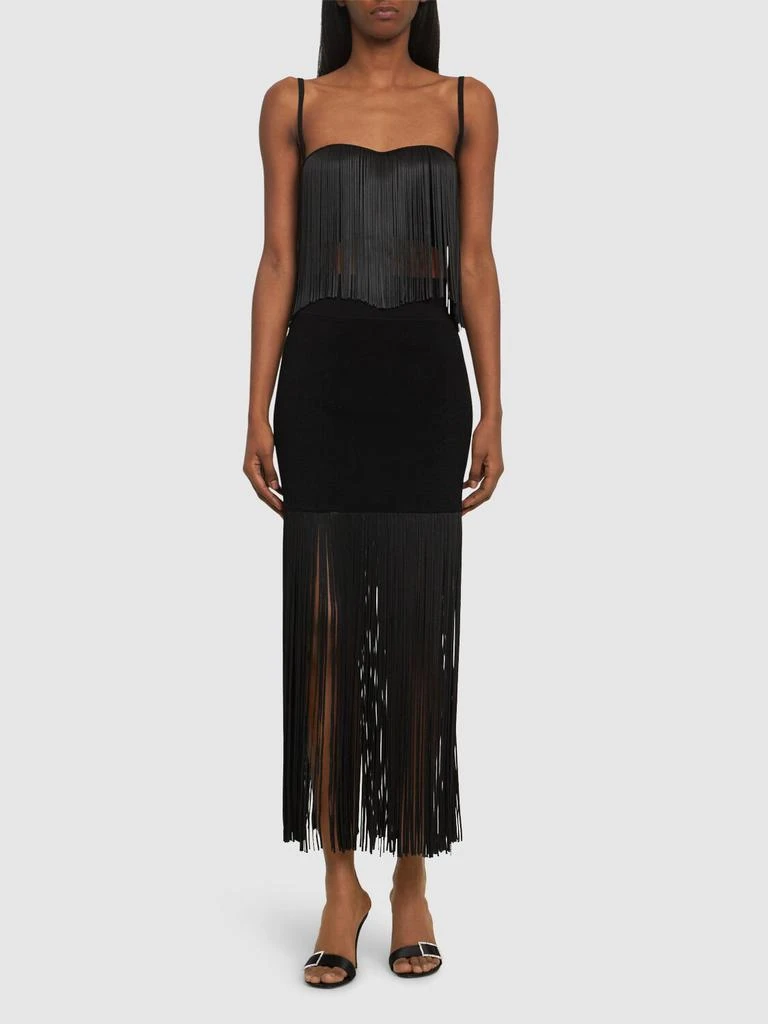 GALVAN Fringed Knit Long Skirt 1