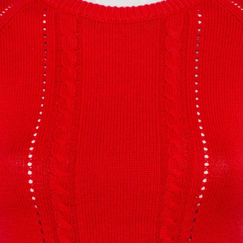 Victor Glemaud Victor Glemaud Red Knit Sleeveless Open Back Detail Sweater Vest M 4