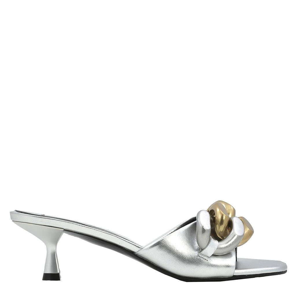 Stella McCartney Stella Mccartney Ladies Silver Metallic Falabella Kitten Mules, Brand Size 35 ( US Size 5 )