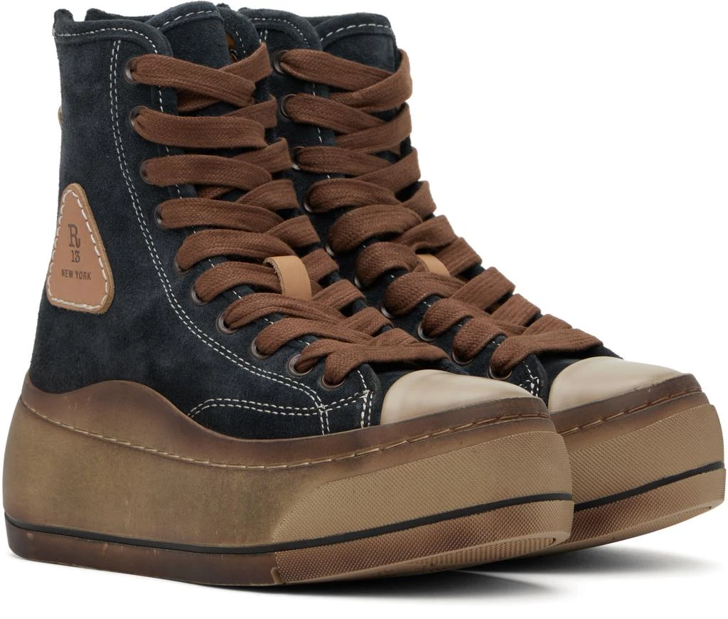 R13 Navy Distressed Tall Kurt Sneakers 4